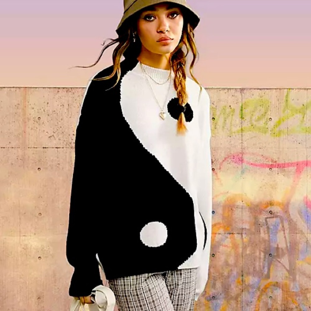 ASOS Design Yin Yang Crewneck Sweater